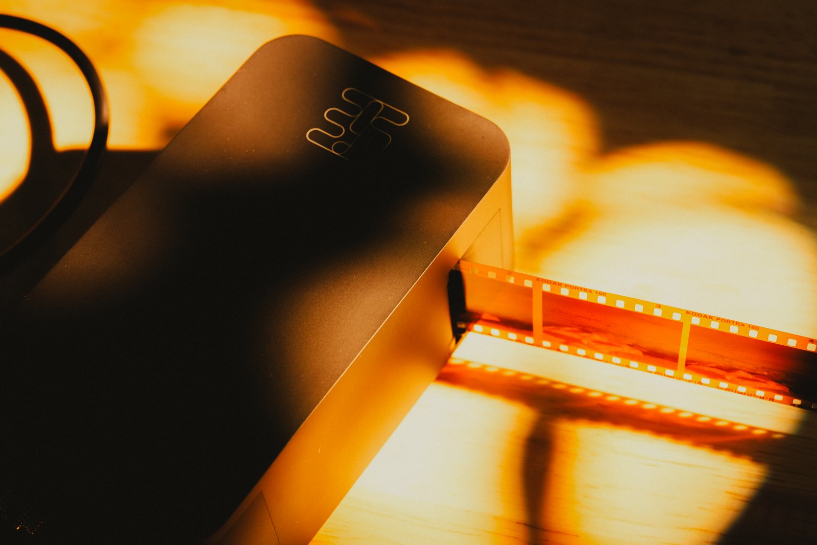 A film strip lit in the gate
